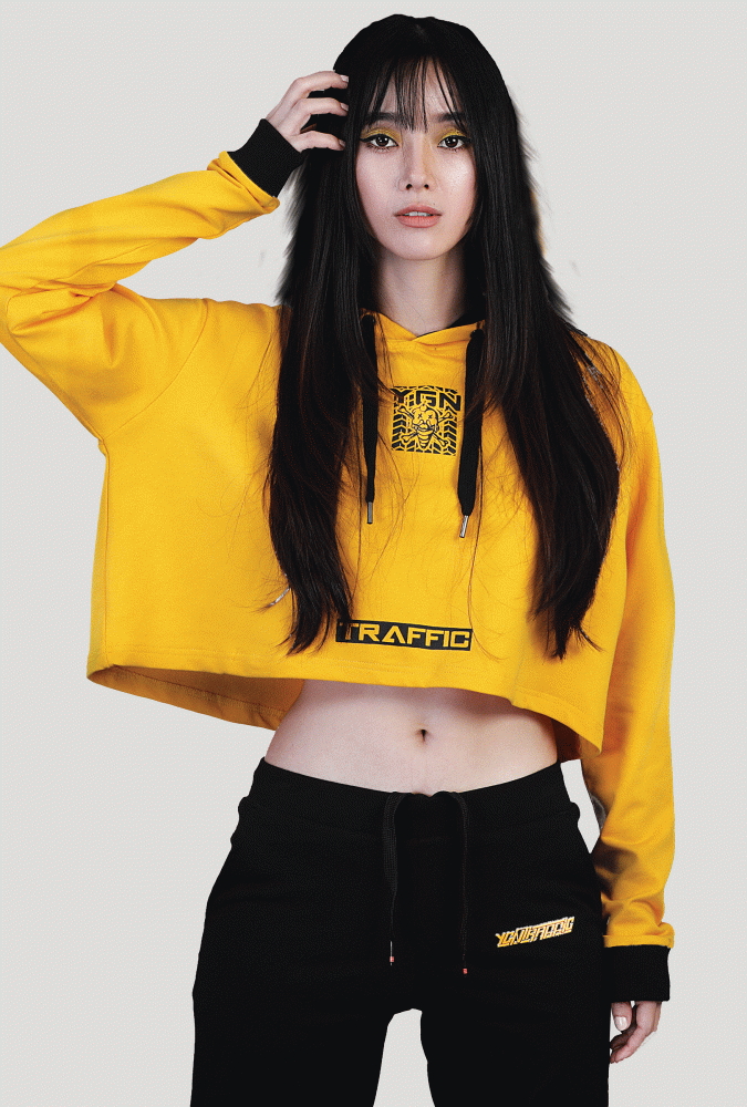 Hoodie Girl Crop Top (Yellow)